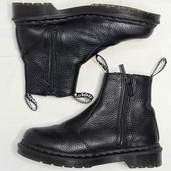 Doc Dr Martens Black Leather Chelsea Boots 2976 w/ Zips Women's Size US 6 - Picture 9 of 13